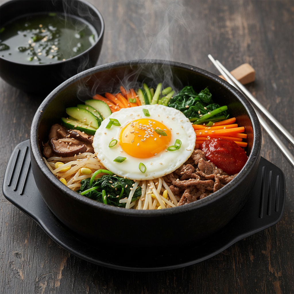 Step by step instructions for bibimbap