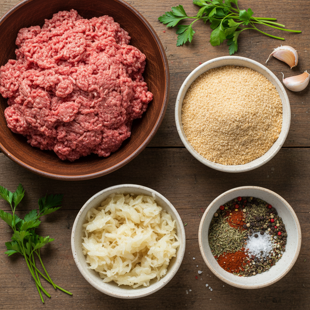 Ingredients for Salisbury steak