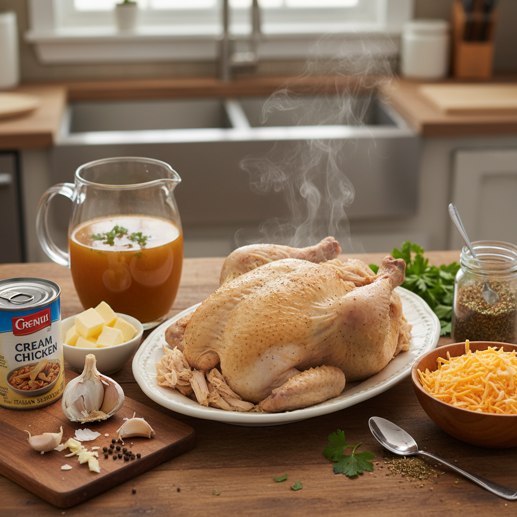 Ingredients for chicken and rice recipe