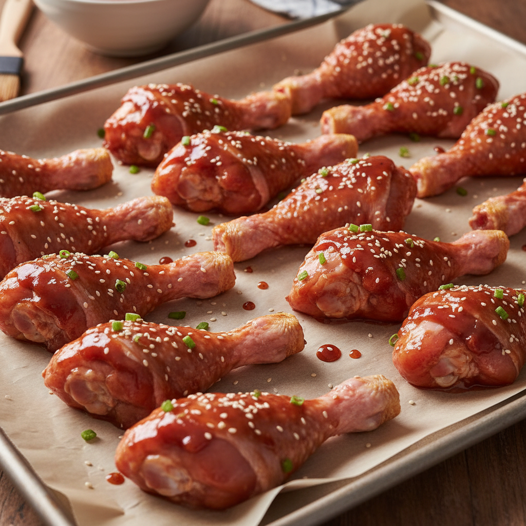 Cooking Char Siu chicken drumsticks