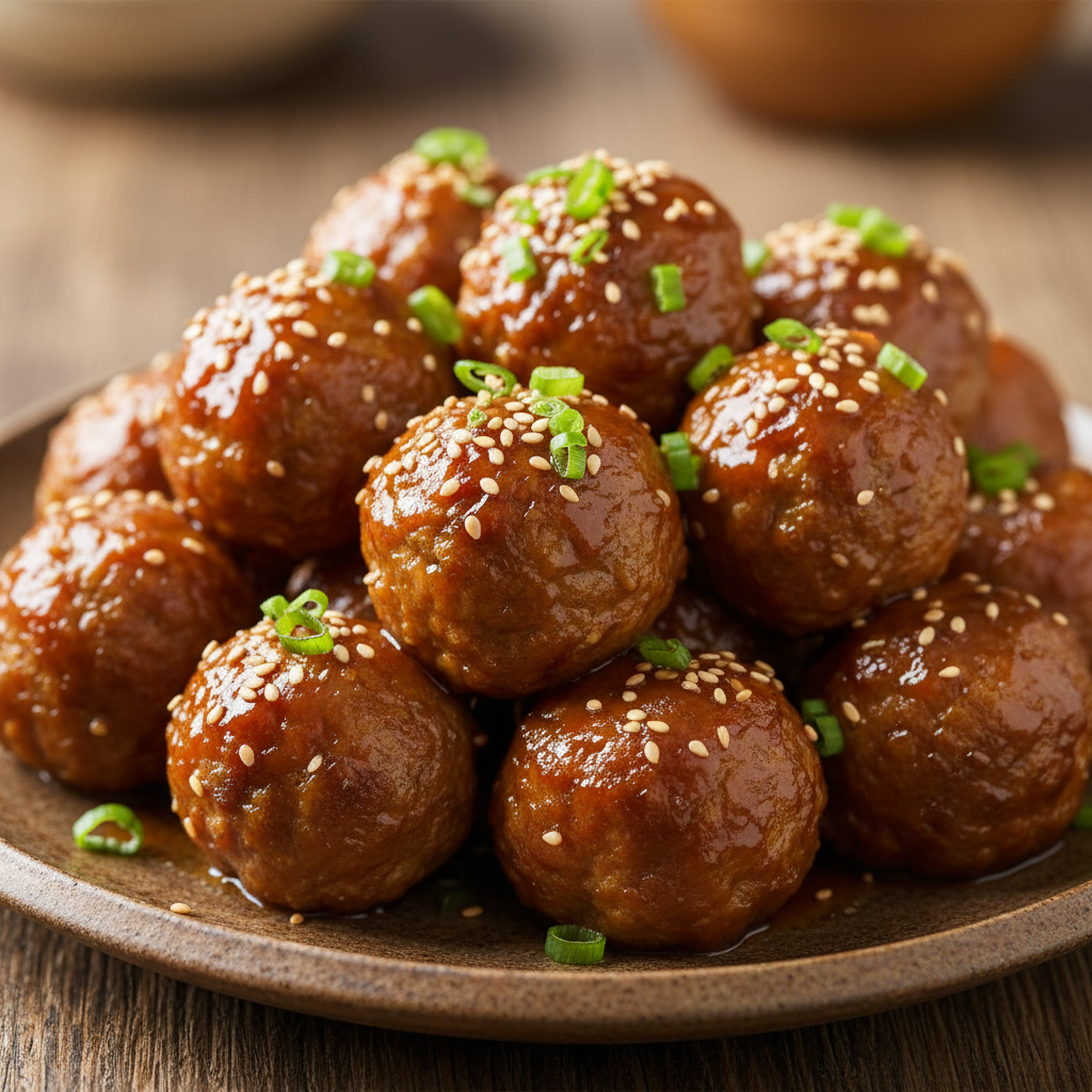 Sweet Sticky Asian Meatballs