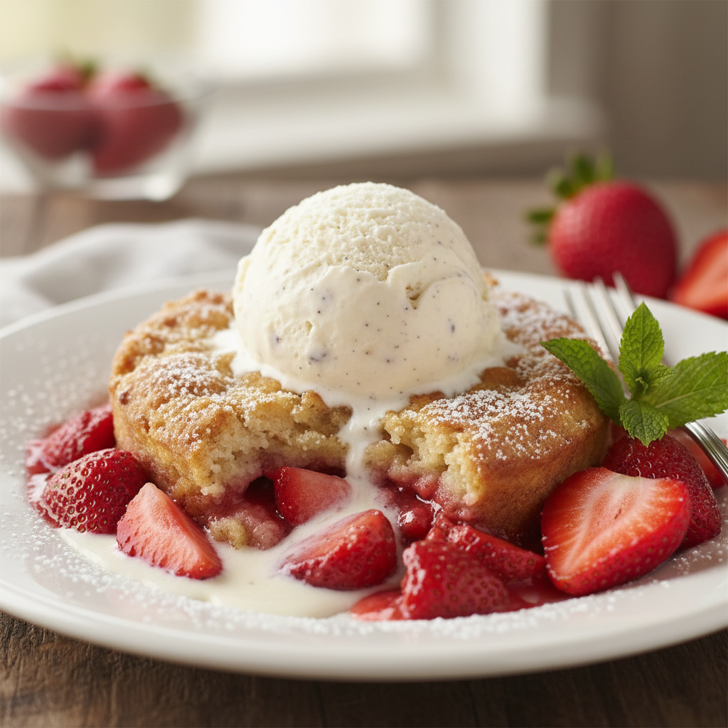 Making strawberry cobbler instructions