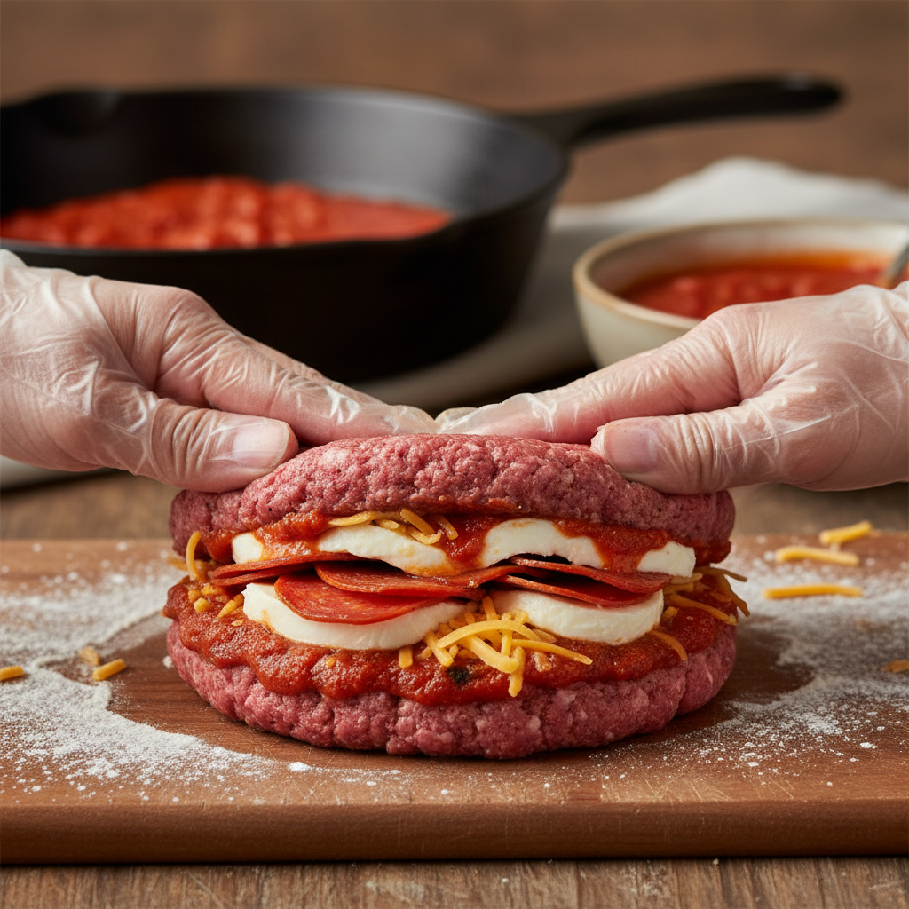 Ingredients for Stuffed Pizza Burger