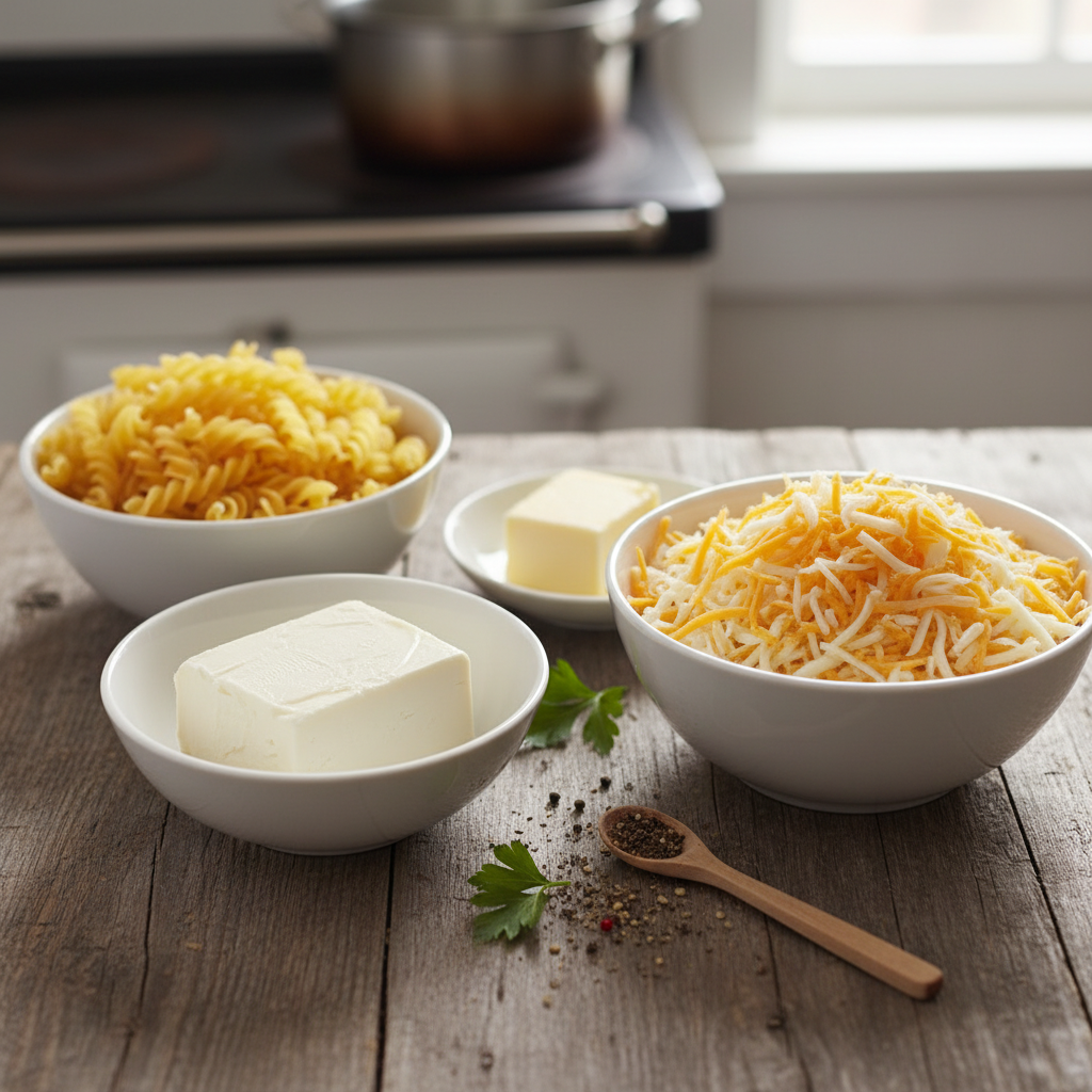 Ingredients for Southern Holiday Mac and Cheese