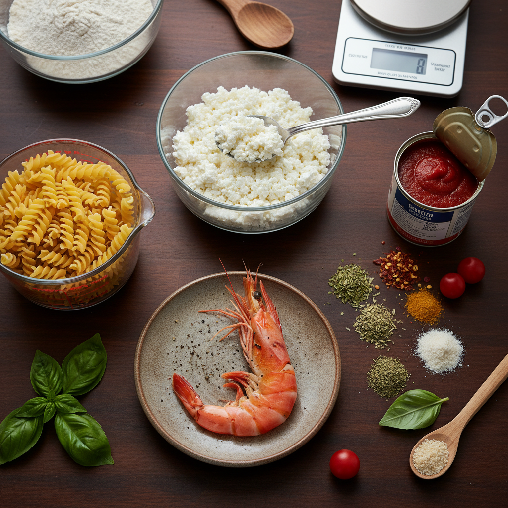 Ingredients for Creamy High Protein Pasta
