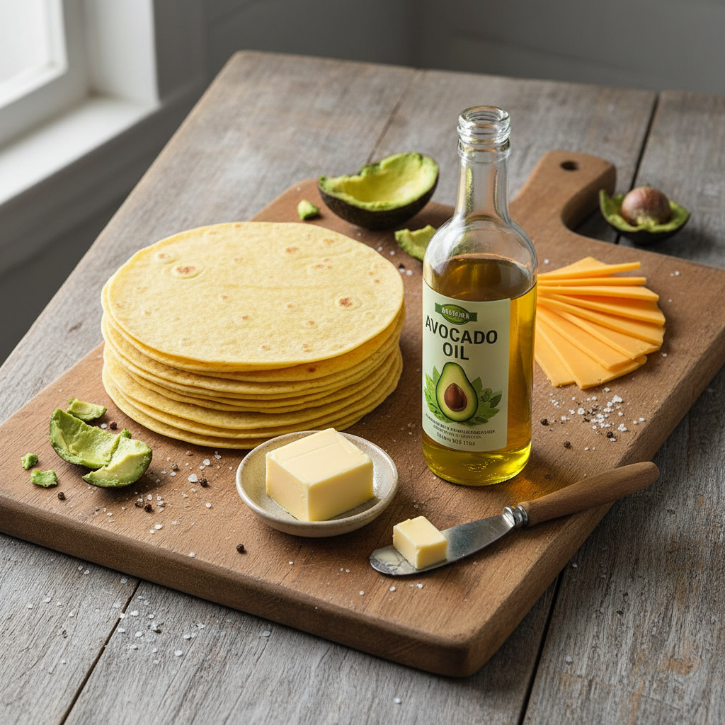 Ingredients for Tortilla Shell Grilled Cheese Roll-Up