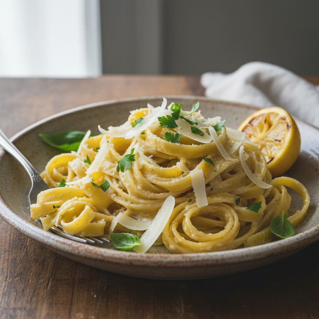 Cooking tips for lemon ricotta con fettuccine pasta