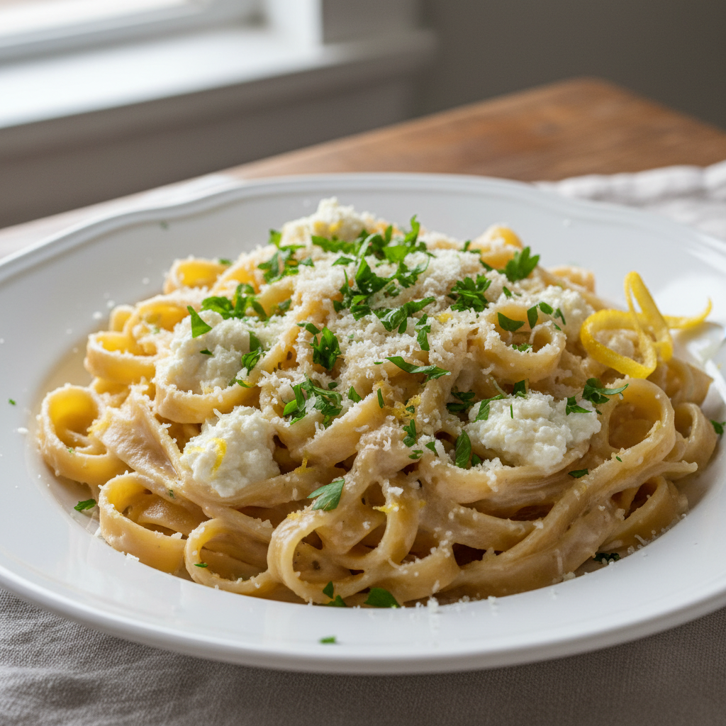 Why you’ll love lemon ricotta con fettuccine pasta